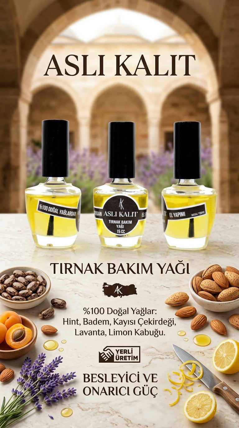 ASLI KALIT Tırnak Bakım Yağı %100 Doğal Yağlardan El Yapımı 15ml