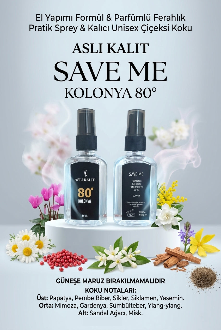 ASLI KALIT 80° Kolonya Save Me  50ml