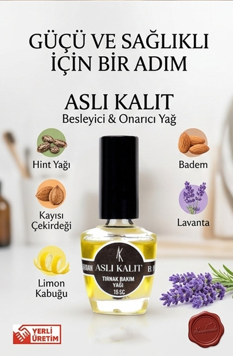 ASLI KALIT Tırnak Bakım Yağı %100 Doğal Yağlardan El Yapımı 15ml